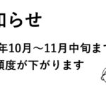 【お知らせ】一時的に更新頻度が落ちる見込みです