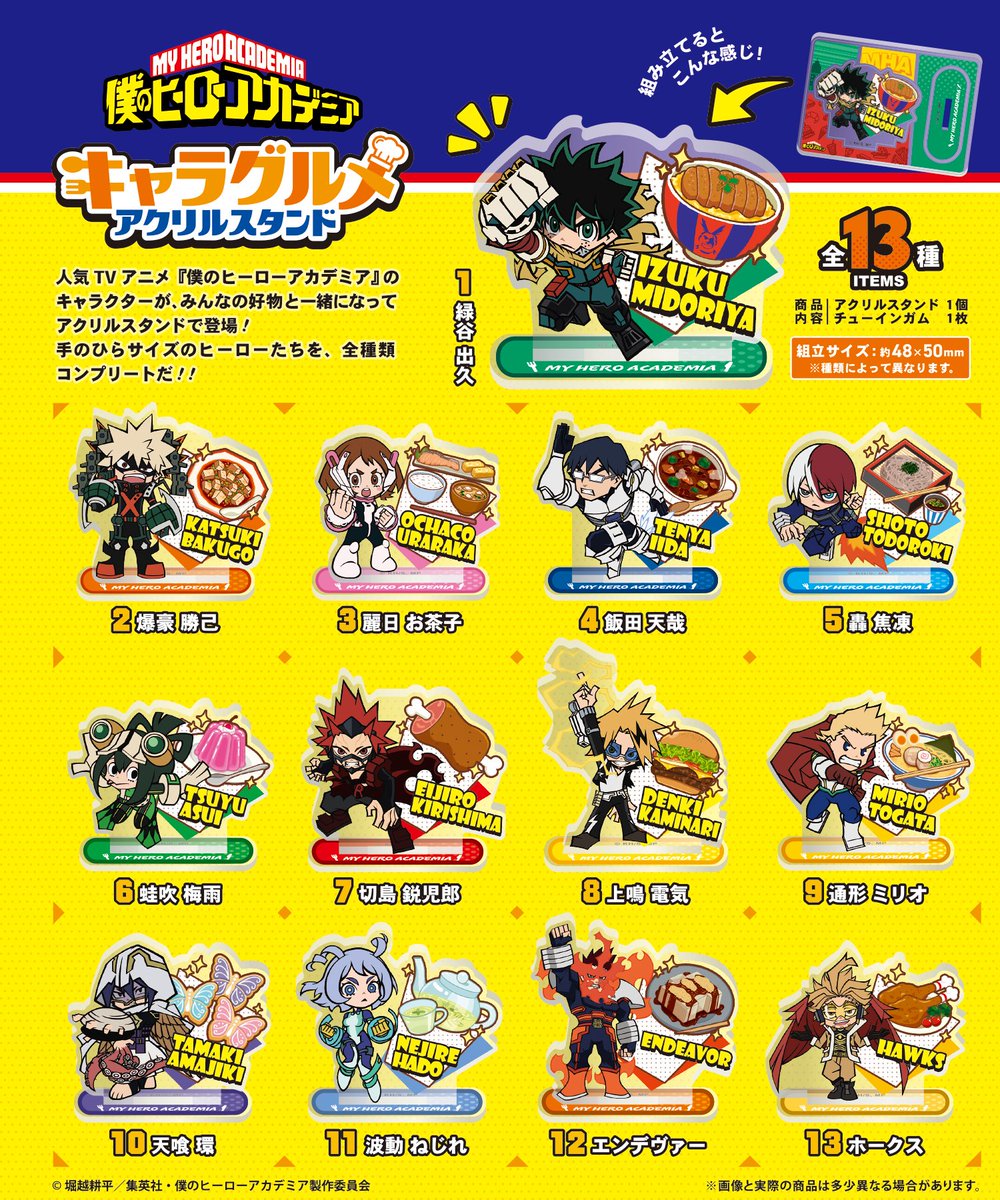 【2025年10月20日】僕のヒーローアカデミア キャラグルメアクリルスタンド